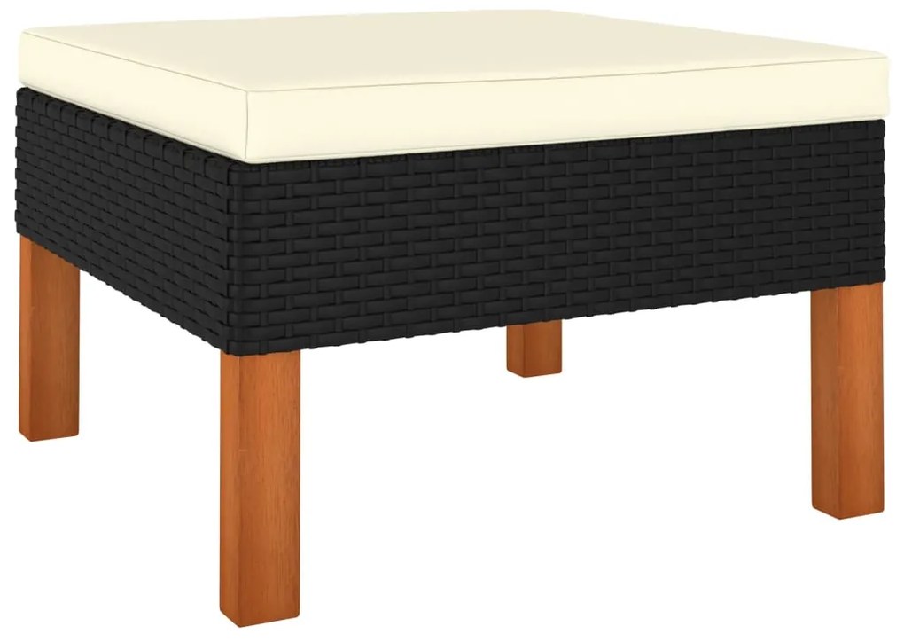 vidaXL Σαλόνι Κήπου 9 Τεμαχίων Μαύρο από Συνθετικό Ρατάν με Μαξιλάρια