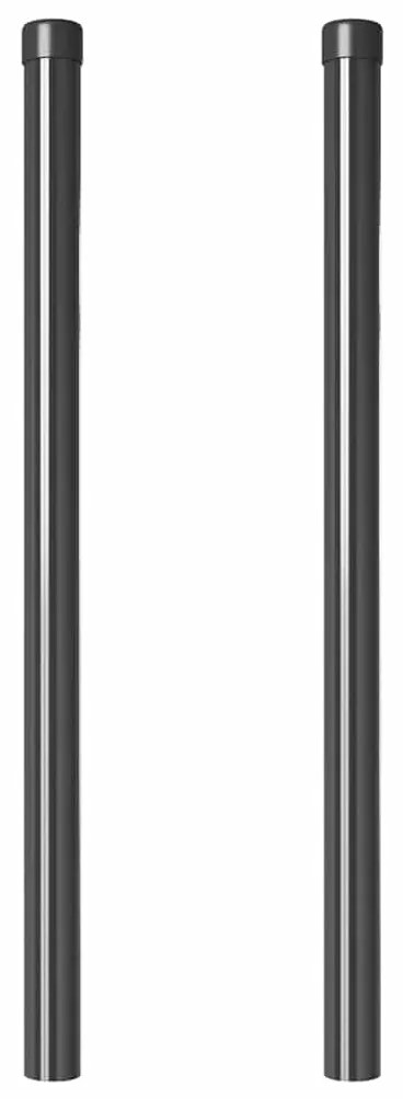 vidaXL Πό posts φράχτη 2 pcs Γκρι 90 cm Ατσάλι με Επικάλυψη Πούδρας
