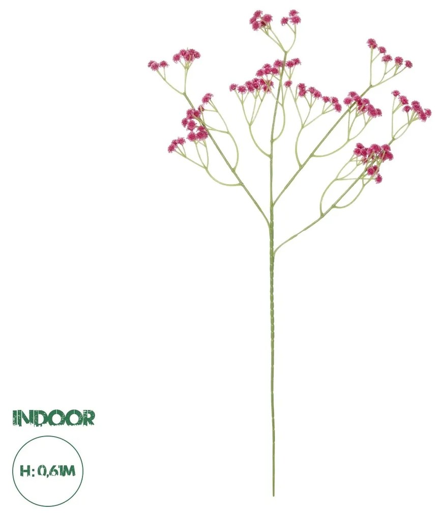 GloboStar® Artificial Garden PINK BRANCH BABY BREATH 21368 Τεχνητό Διακοσμητικό Κλαδί Ροζ Γυψοφίλης Y53cm