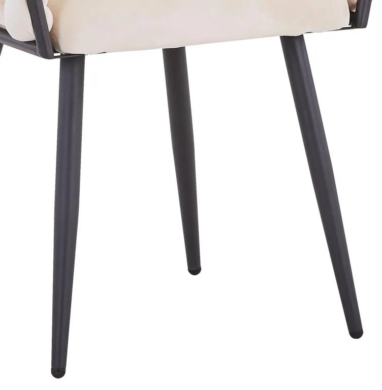 Καρέκλα Vivian μπεζ βελούδο-πόδι μαύρο μέταλλο 61x55x80εκ 2αδα 61x55x80 εκ.