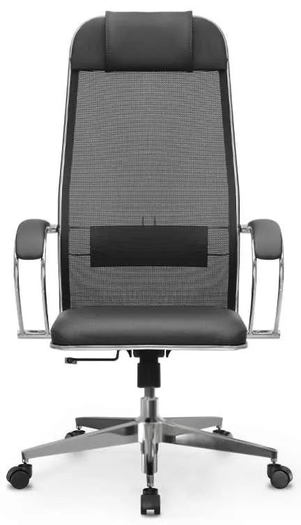 Καρέκλα γραφείου Sit-1031672 Megapap εργονομική με διπλό ύφασμα Mesh και τεχνόδερμα χρώμα μαύρο 66x70x118/131εκ.