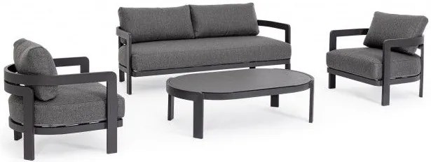 Σετ Σαλόνι Presley  Εξωτερικού Χώρου Ανθρακί 185x77,5x80εκ. - Γκρι