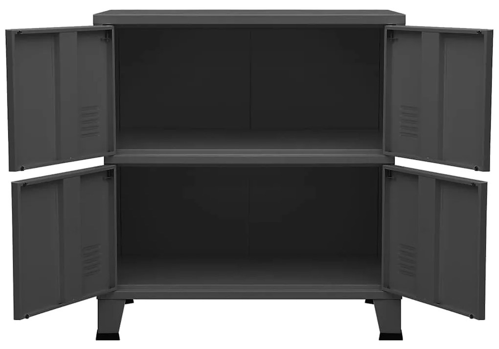 vidaXL Αρχειοθήκη Βιομηχανικού Στιλ Ανθρακί 75 x 40 x 80 εκ. Ατσάλινη