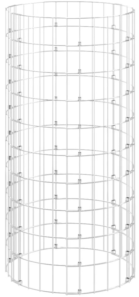 vidaXL Συρματοκιβώτιο-Γλάστρα Στύλος Κυκλική Ø50x100 εκ. Γαλβ. Χάλυβας
