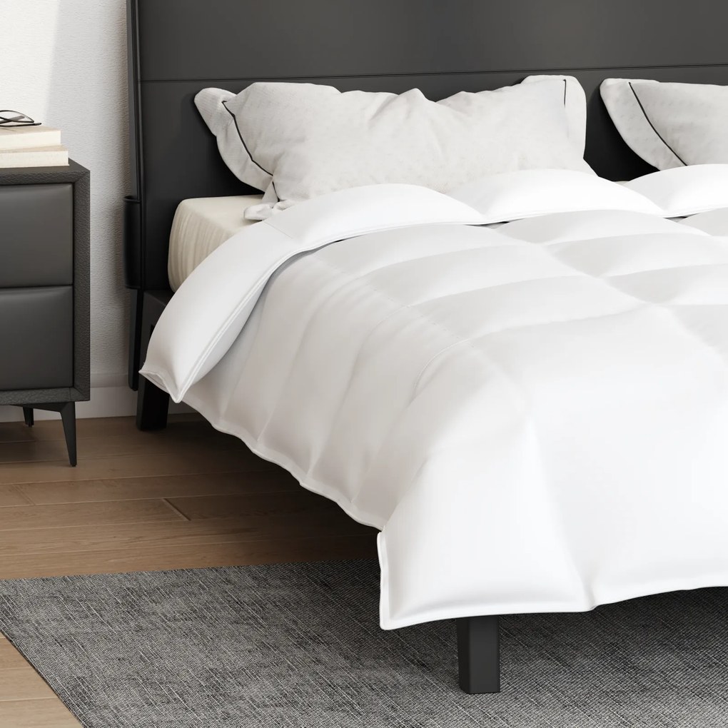 vidaXL Κουβέρτες & Πάπλωμα Λευκό 240 x 200 εκ. Πούπουλο