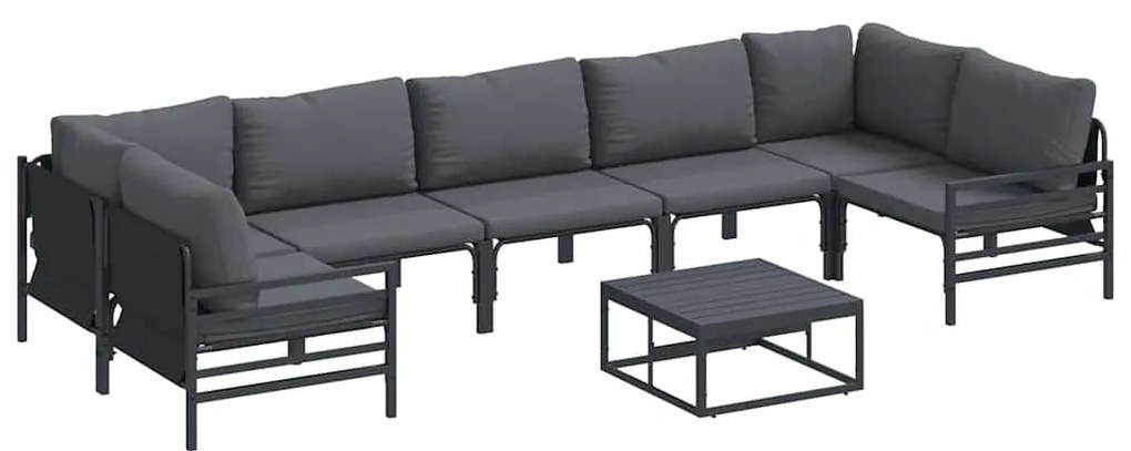 vidaXL Σετ Καναπέ Κήπου Ανθρακί Ατσάλι