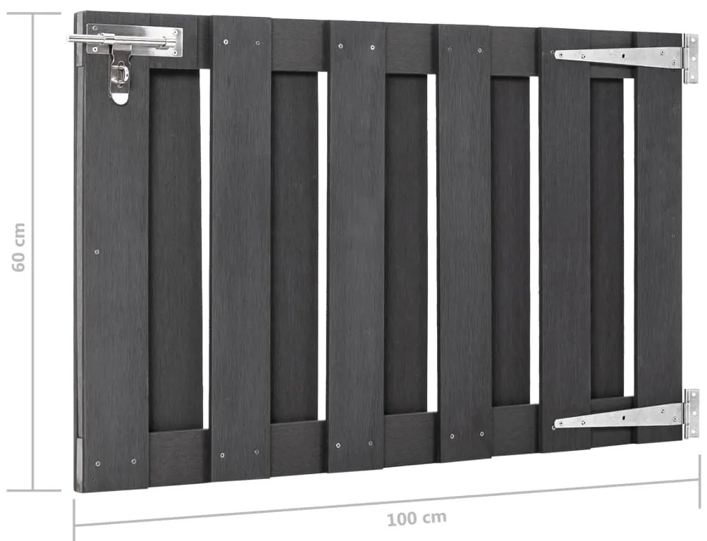 vidaXL Πόρτα Φράχτη Γκρι 100 x 60 εκ. από WPC