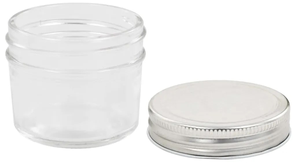 vidaXL Βάζα Μαρμελάδας 48 τεμ. 110 ml Γυάλινα με Ασημένια Καπάκια