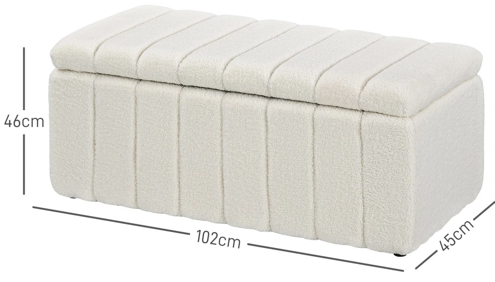 Ταπετσαρισμένη τραπεζαρίας, τραπεζαρία με αποθηκευτικό χώρο, χωρητικότητα έως 120kg, 102x45x46cm, Κρεμ λευκό