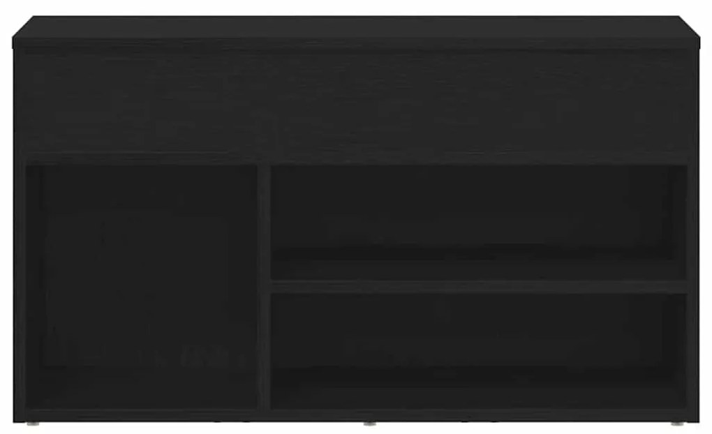 vidaXL Πάγκος για παπούτσια με ράφι Μαύρη δρυς 80 x 30 x 45 cm