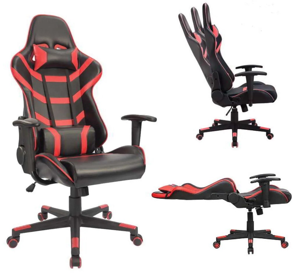 Πολυθρόνα Γραφείου Gaming BF9050 Pvc Μαύρο/Κόκκινο