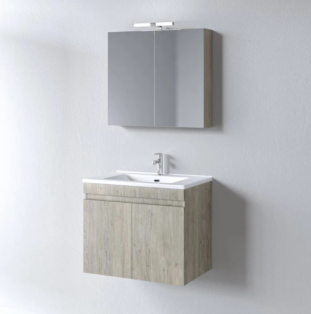 Σετ μπάνιου OMEGA 75 New Μπέζ δρύς 75x45.5x140 εκ.