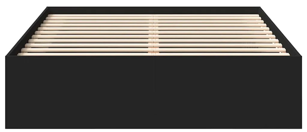 vidaXL Πλαίσιο Κρεβατιού Μαύρο 135x190 εκ. Double