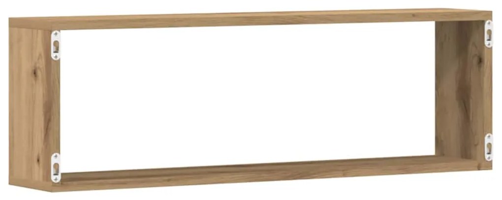 vidaXL Ράφι Τοίχου με ράφι 4 pcs Χειροποίητη δρυς 80 x 15 x 26 εκ.