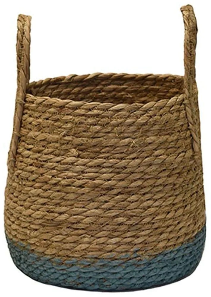 Κασπώ - Καλάθι Rush 00.06.67328 23x24cm Natural-Blue Mat