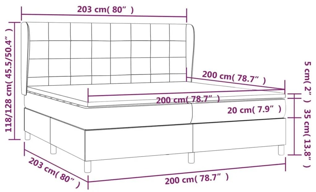 Κρεβάτι Boxspring με Στρώμα Ροζ 200x200 εκ. Βελούδινο - Ροζ