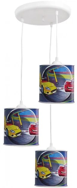 Κρεμαστό Φωτιστικό οροφής τρίφωτο Cars KID 3L BOY Heronia 36-0004 Μπλε