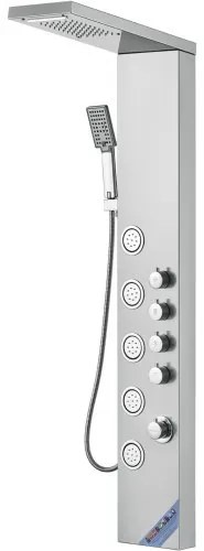 VEVOR Shower Panel System, 4 Shower Modes Shower Panel Tower, Rainfall, Waterfall, 5 Full Body Massage Jets and 3-Setting Handheld Shower Head with 59&quot; Hose, Stainless Steel Wall-Mounted Shower Set