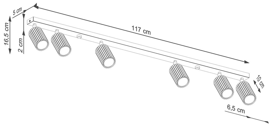 Sollux Φωτιστικό οροφής KARBON 6L λευκό,αλουμίνιο,6xGU10,max 10W LED,IP20