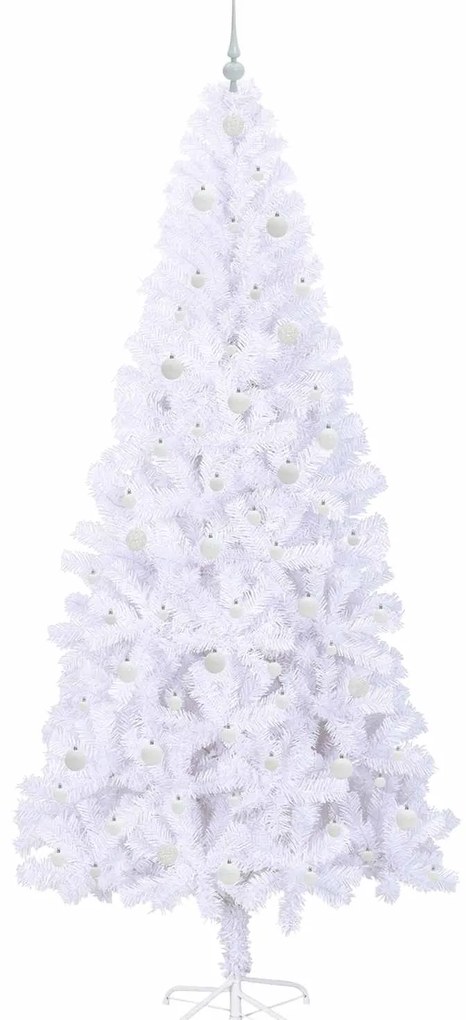 vidaXL Τεχνητό Χριστουγεννιάτικο Δέντρο Λευκό 240 cm PVC και Ατσάλι
