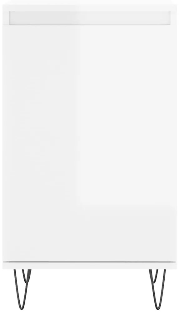 vidaXL Ντουλάπια 2 τεμ. Γυαλιστ. Λευκό 40x35x70 εκ. από Επεξεργ. Ξύλο