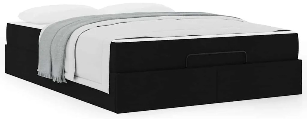 vidaXL Σκελετός Κρεβατιού Μαύρο 140 x 190 cm ύφασμα