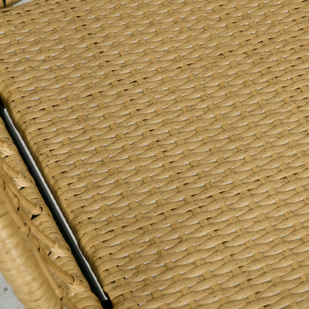 Outsunny Σετ σαλονιού από ρατάν, Σετ καθιστικού εξωτερικού χώρου, στυλ Boho, 5 τεμαχίων, 145 x 70 x 78 cm, Κρεμ + Φυσικό + Μαύρο