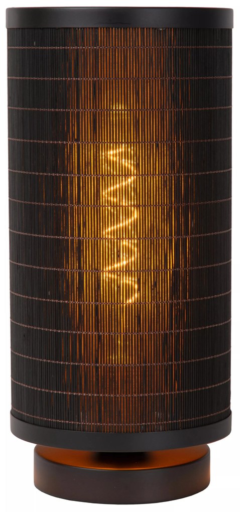 Φωτιστικό Επιτραπέζιο Lucide 21529-15-30 TAGALOG Μαύρο Ματ (Black Mat)|Ξύλο Φυσικό χρώμα (Wood Natural Finish)
