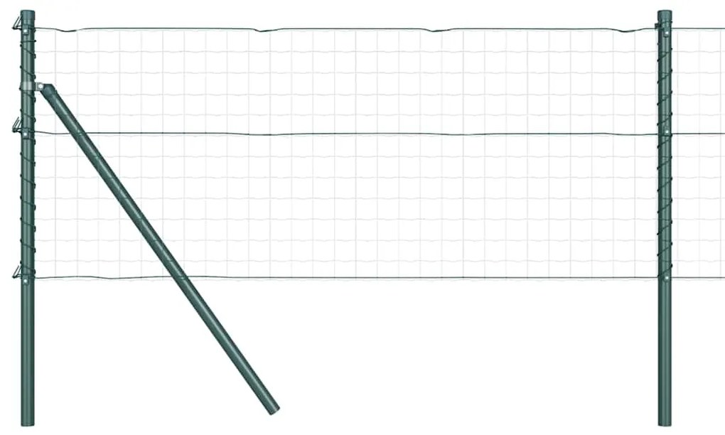 vidaXL Θέσεις Φράχτη 52 τμχ πράσινο Ø32 mm 120 cm γαλβανισμένο ατσάλι