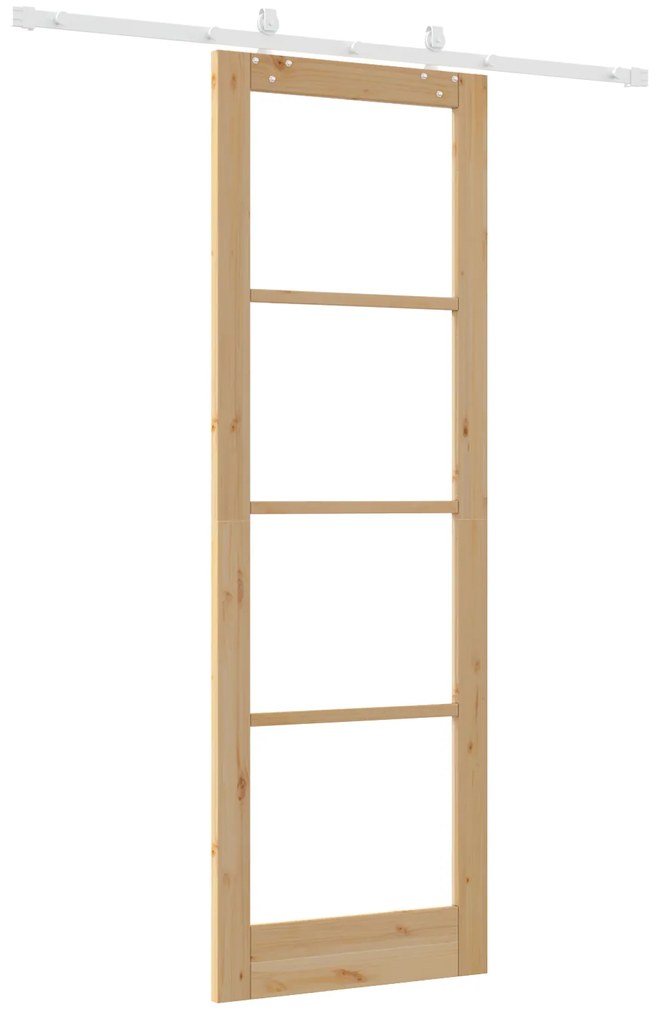 vidaXL Συρόμενη Πόρτα με Σετ Υλικών 78x232 cm Μασίφ Ξύλο Πεύκου