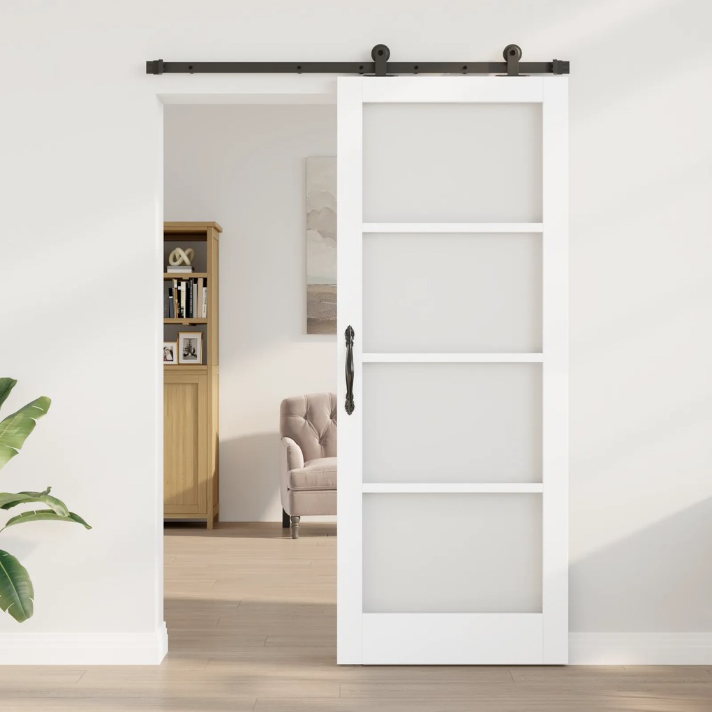 vidaXL Συρόμενη Πόρτα με Σετ Υλικών 'ORKDAL' Λευκή 83x211 εκ.