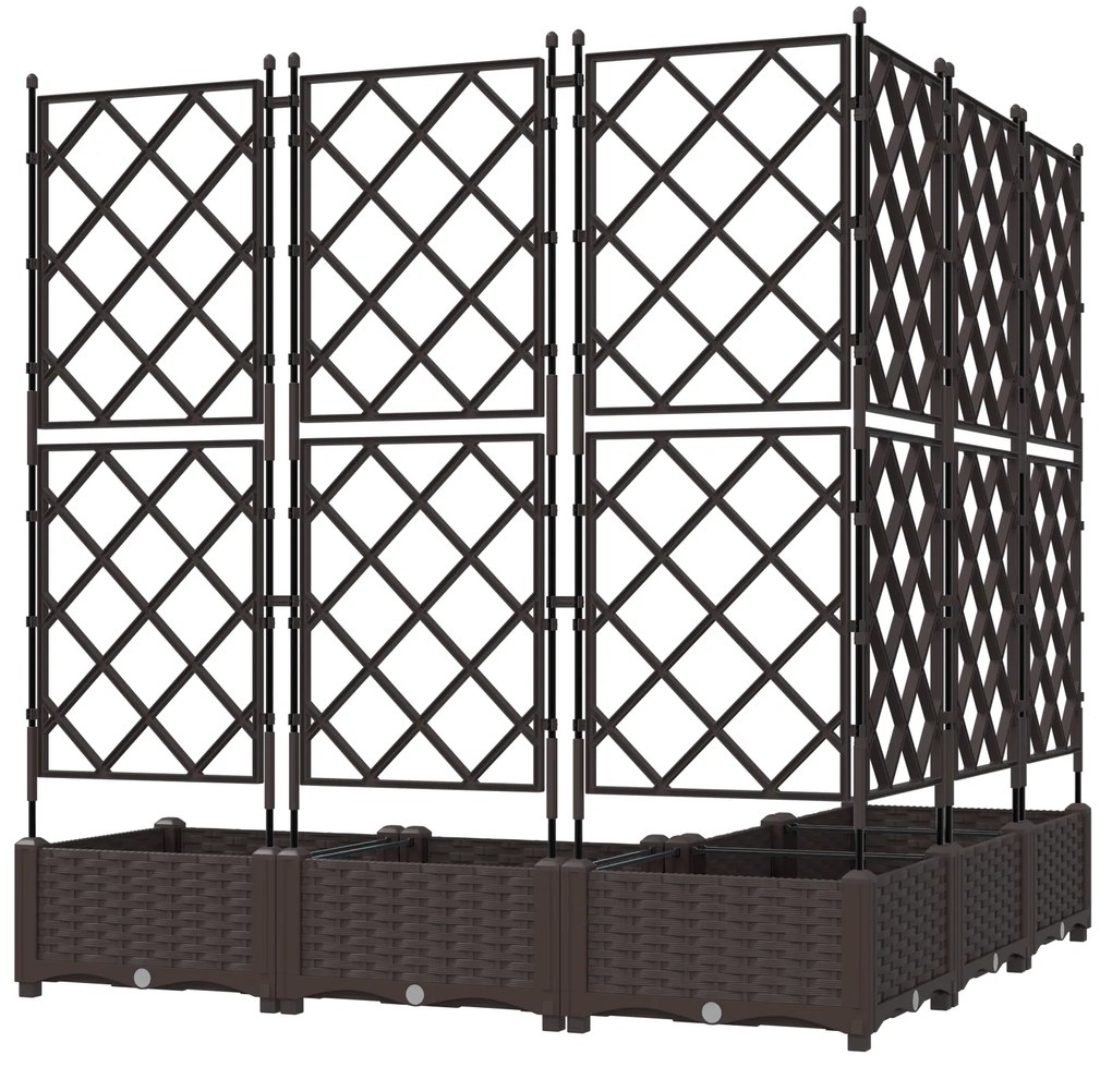 vidaXL Γλάστρα Κήπου με Πλέγμα 5 τμχ Καφέ 120x120x125,5 εκ