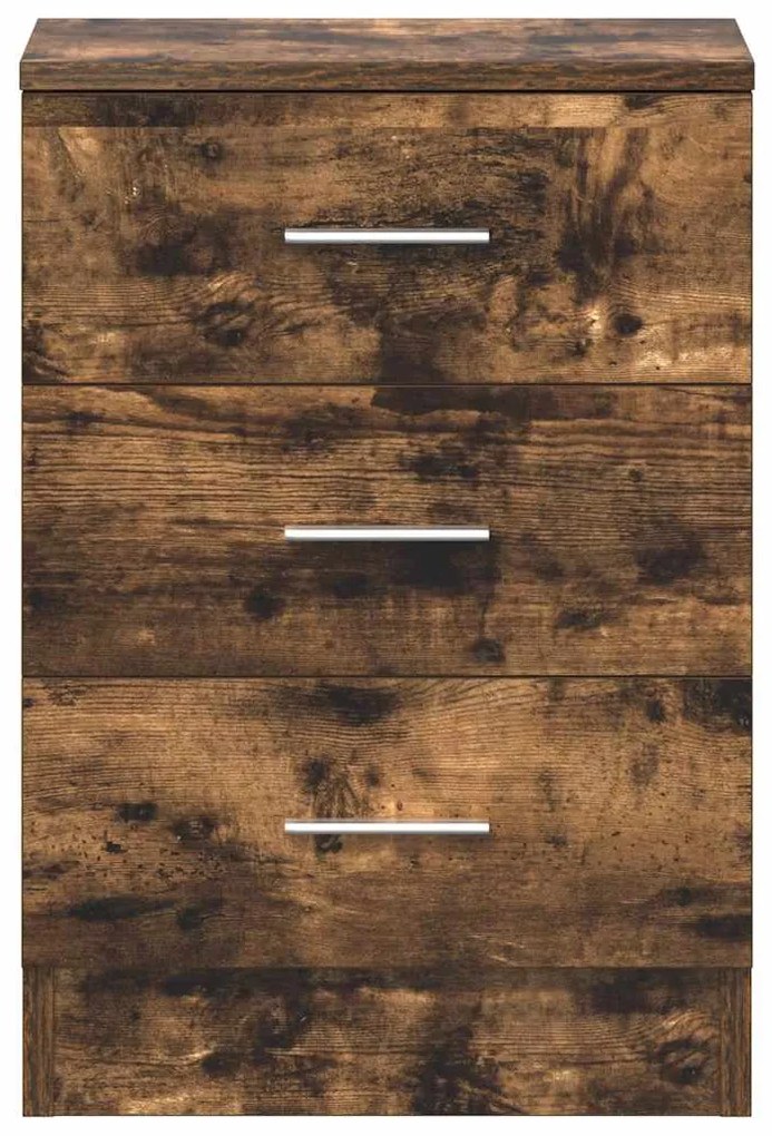 vidaXL Κομοδίνο Καπνιστή Δρυς 38 x 35 x 56 εκ. από Επεξεργασμένο Ξύλο