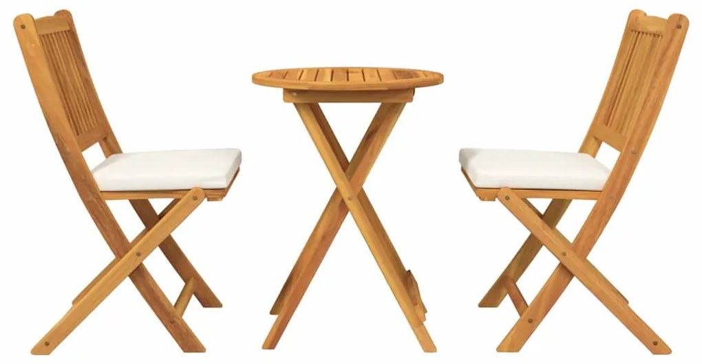 vidaXL Σετ Μπιστρό Κήπου 3 pcs Καφέ Στερεό Ξύλο Ακακίας