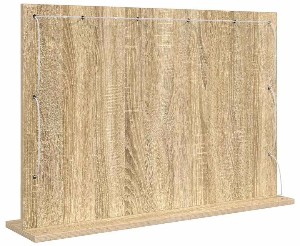 vidaXL Καθρέφτης τουαλέτας με καθρέφτη Δρύς Sonoma 80 x 55 x 18 εκ.