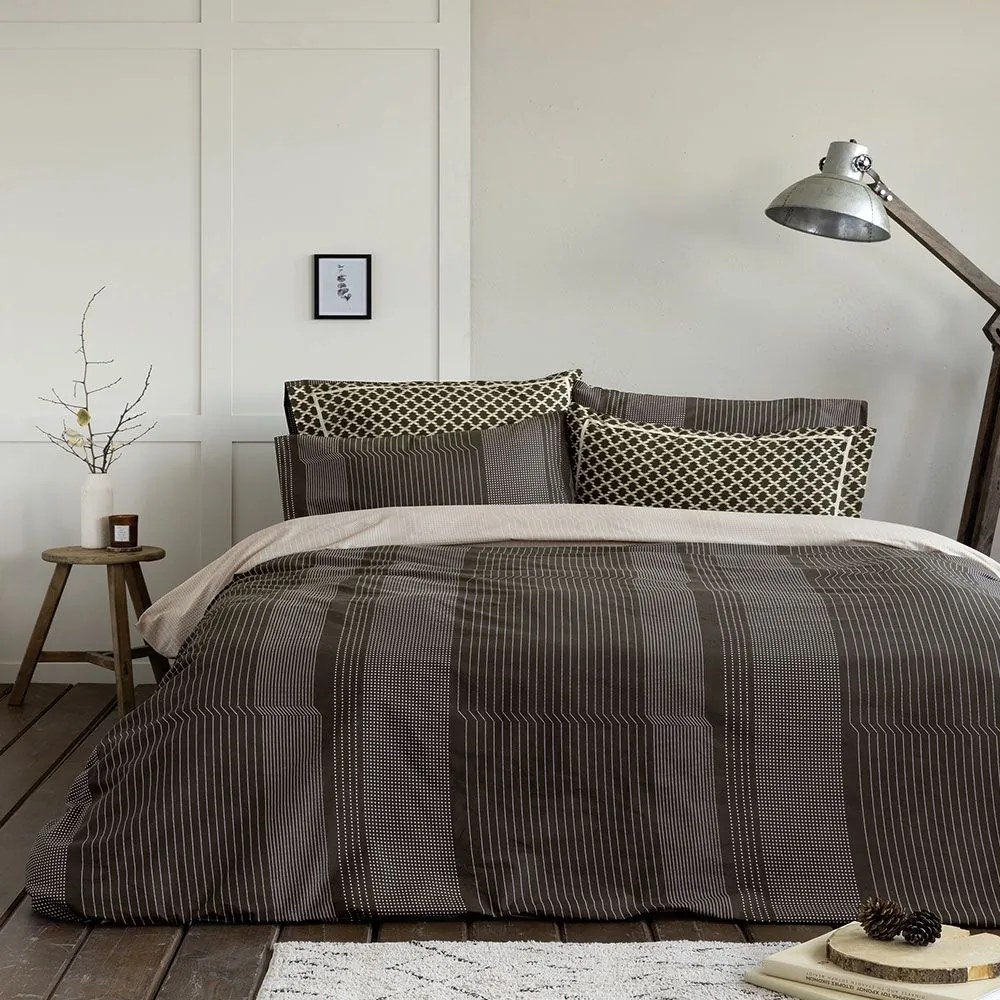Παπλωματοθήκη Welley (Σετ 2τμχ) Brown Nima Μονό 160x240cm 100% Βαμβάκι