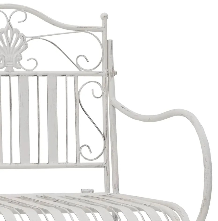 vidaXL Παγκάκι κήπου Λευκό 104 x 54 x 93εκ Ατσάλι