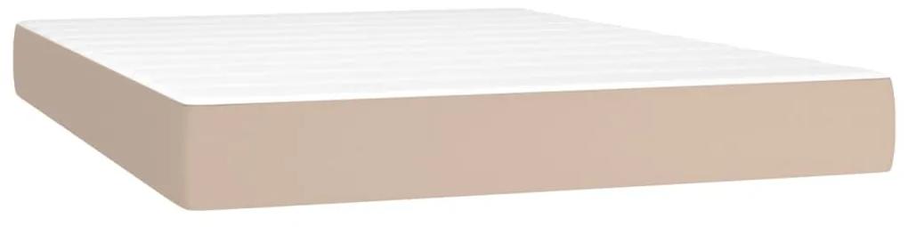 vidaXL Κρεβάτι Boxspring με Στρώμα Καπουτσίνο 180x200 εκ. Συνθ. Δέρμα