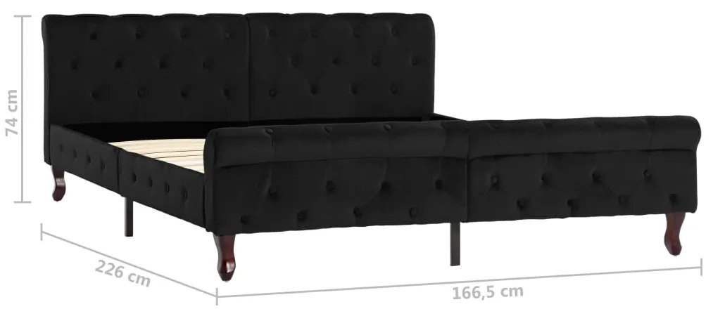 vidaXL Πλαίσιο Κρεβατιού Μαύρο 160 x 200 εκ. Βελούδινο