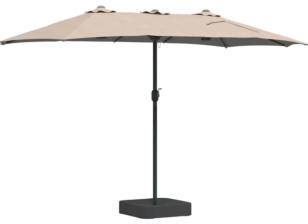 vidaXL Ομπρέλα Κήπου Taupe 385 x 209 x 244 εκατοστά ύφασμα