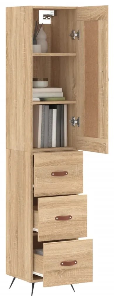vidaXL Μπουφές Sonoma δρυς 34,5 x 34 x 180 εκ. από Επεξεργασμένο Ξύλο