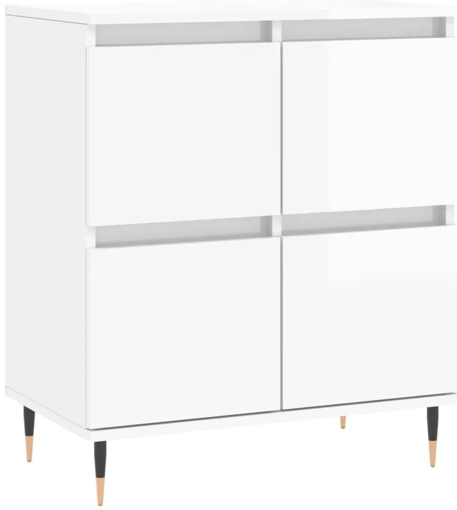 vidaXL Ντουλάπι Γυαλιστερό Λευκό 60x35x70 εκ. από Επεξεργασμένο Ξύλο