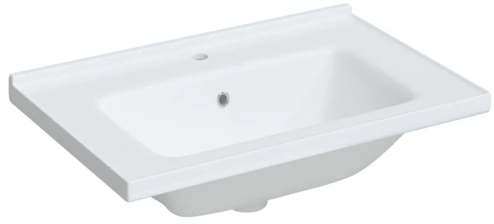 vidaXL Νιπτήρας Μπάνιου Ορθογώνιος Λευκός 71 x 48 x 19,5 εκ. Κεραμικός