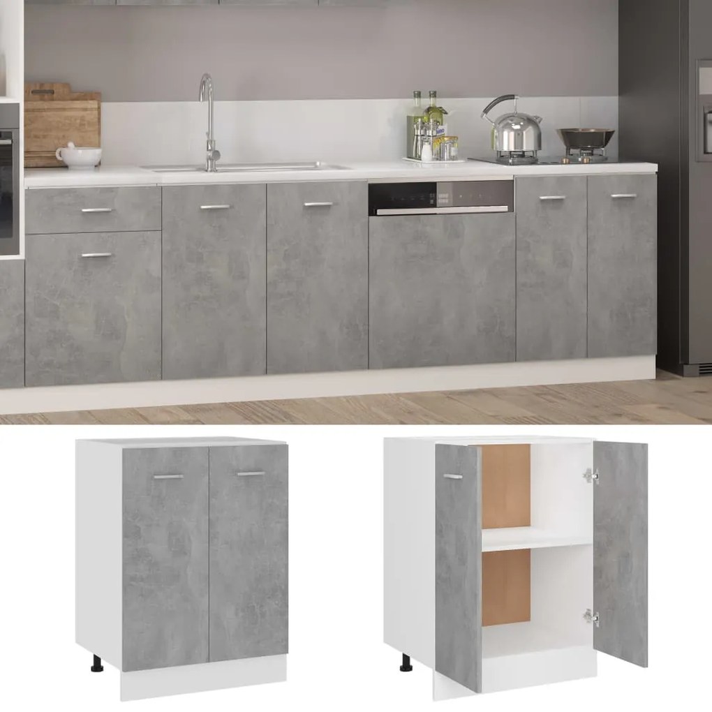 vidaXL Ντουλάπι "Lyon" Γκρι από Σκυρόδεμα 60x46x81,5 εκ. από Τεχνητό Ξύλο