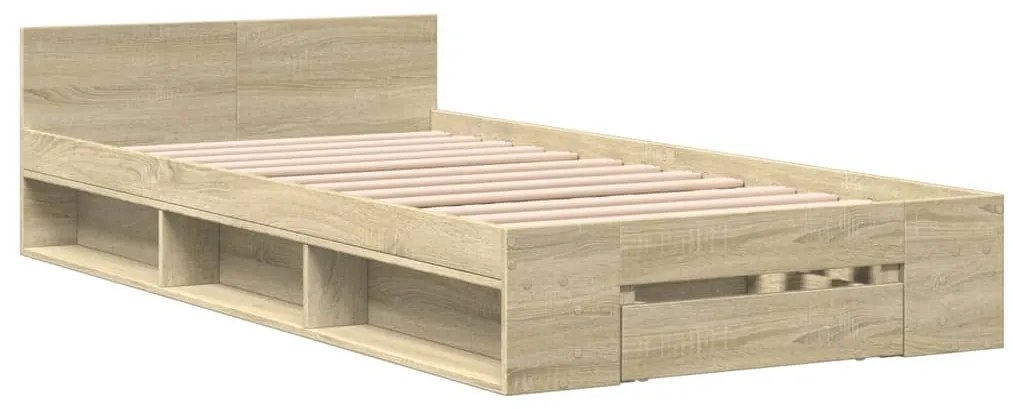 vidaXL Πλαίσιο Κρεβατιού με συρτάρια Sonoma Δρυς 90x200εκ. Επεξ. Ξύλο