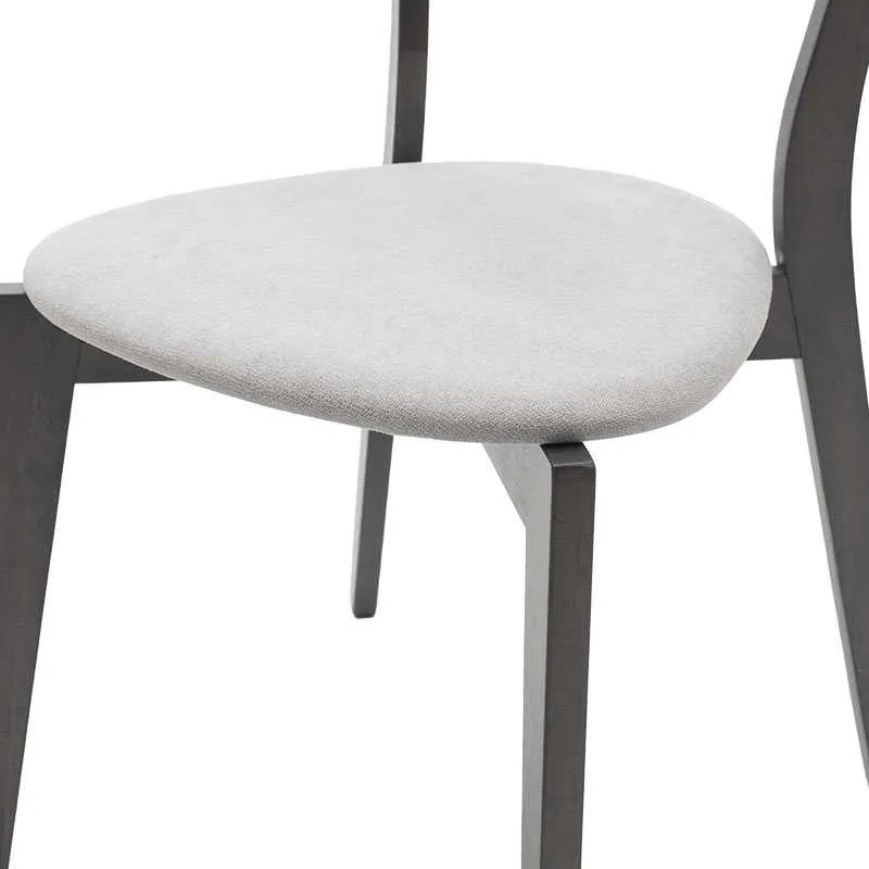 Καρέκλα Toto pakoworld ξύλο rubber wood rustic grey-ύφασμα γκρι