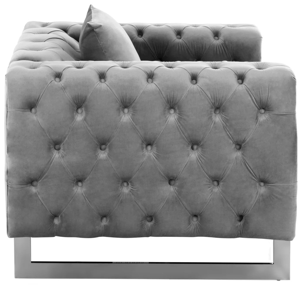 ΠΟΛΥΘΡΟΝΑ τ.CHESTERFIELD MOBAR HM3261.01 ΓΚΡΙ ΒΕΛΟΥΔΟ-ΜΕΤΑΛΛΙΚΑ ΠΟΔΙΑ 99x86,5x77Υεκ. - HM3261.01