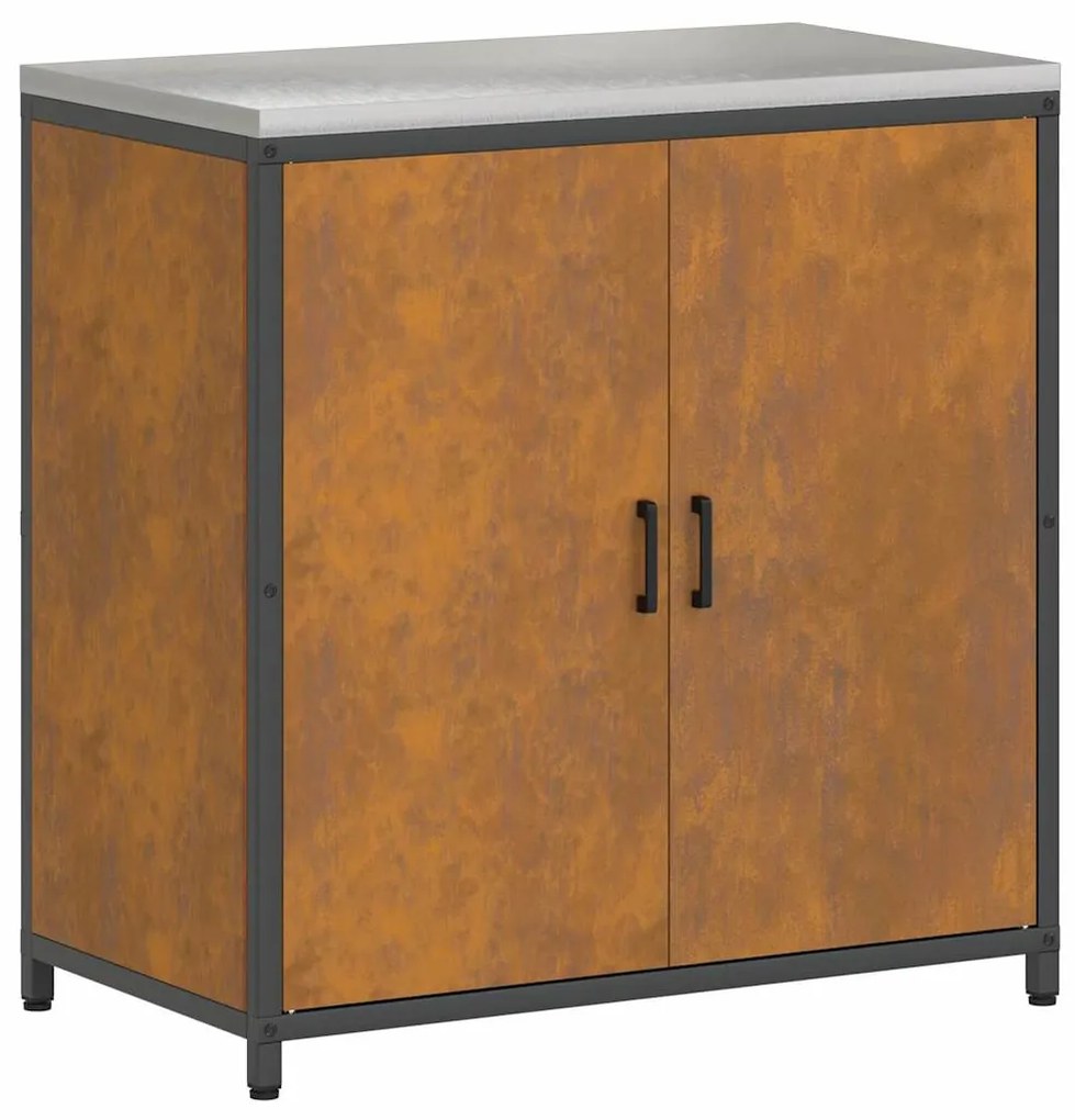 vidaXL Σετ Αποθήκευσης Κουζίνας με ράφι με αποθήκευση 2 pcs Σκ rusty