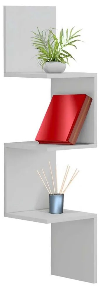 Ραφιέρα Γωνιακή Επιτοίχια Illusion HM8935.12 25x25x105,4cm White Μελαμίνη