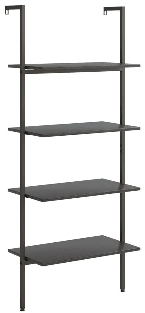 vidaXL Ραφιέρα Κεκλιμένη 4 Επιπέδων Μαύρη 64 x 35 x 152,5 εκ.